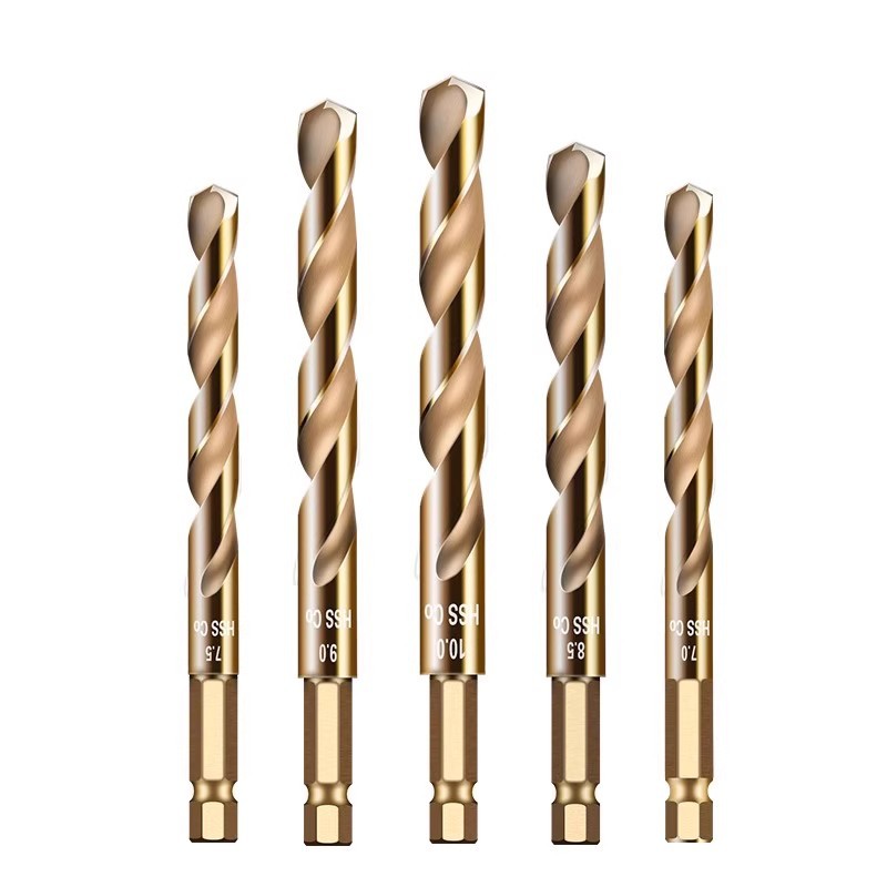 Industrial-grade fully ground high-speed steel hexagonal handle twist drill bit, stainless steel metal steel drilling special rotary head Item Picture