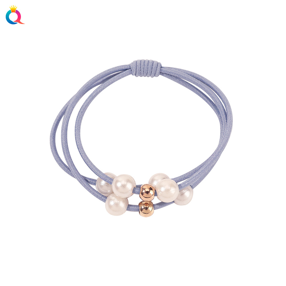 Korean simple pearl beaded hair tie, hair band, multi-layer elastic rubber band, hair tie, hair accessory, hair accessory A98 Item Picture