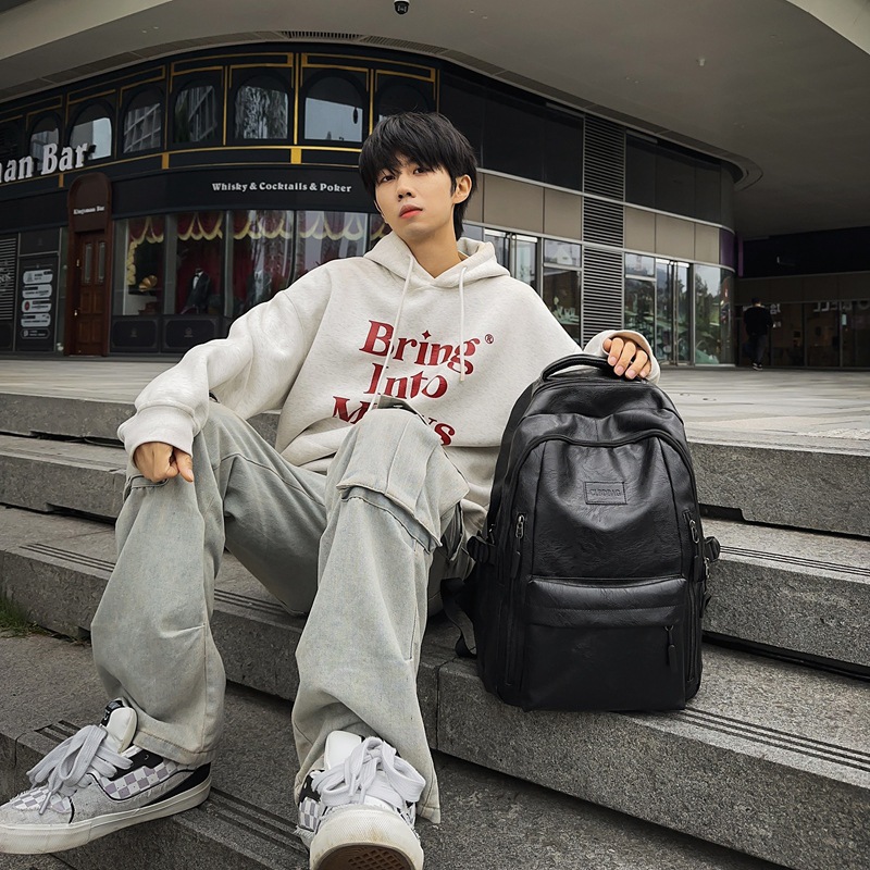 Cross-border Schoolbag 2024 New College Students' Casual large-capacity Backpack pu Travel Korean version computer backpack full figure