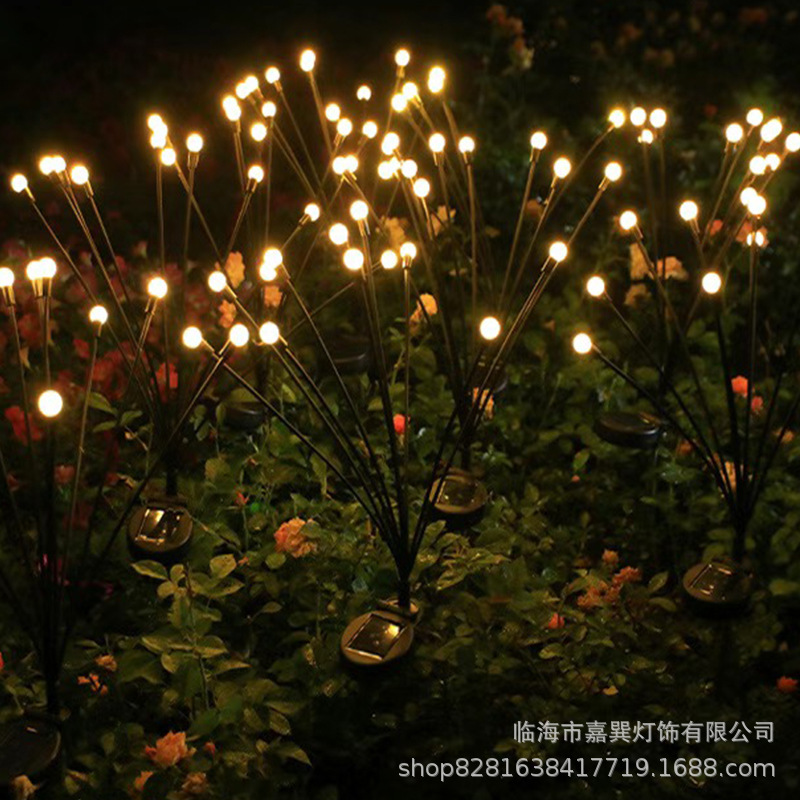 Solar outdoor garden lights, LED firefly lights, ground insert lights, lawn lights, decorative lights, string lights, ambient lights