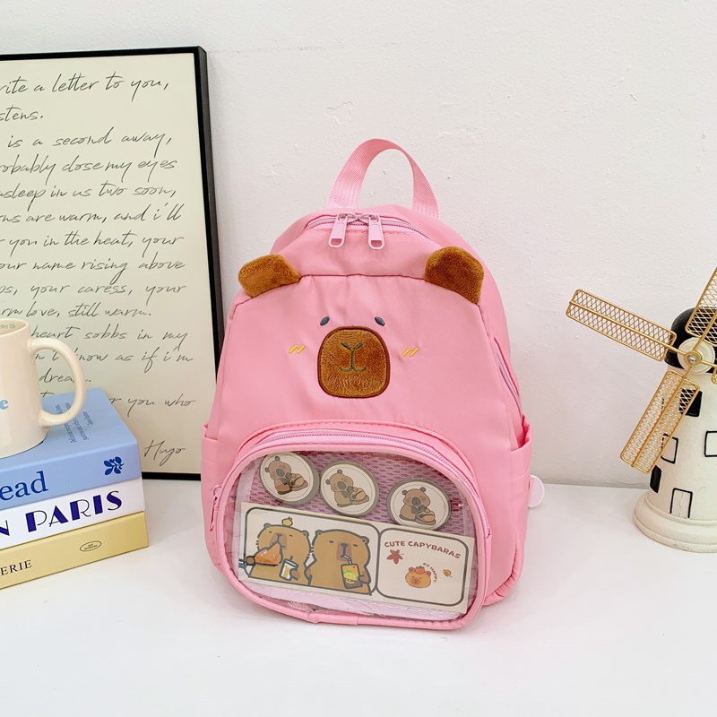 Pica Bala backpack, sweet plush bag, children's gift, coin purse, cute capybara, fashionable cartoon backpack Specification drawing