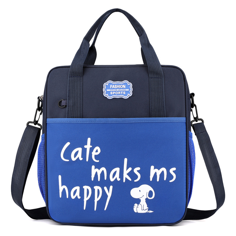 Wholesale primary school student tutorial bags, book bags, boys' and girls' tutorial bags, single-shoulder file bags, double-shoulder cartoon crossbody bags Item Picture