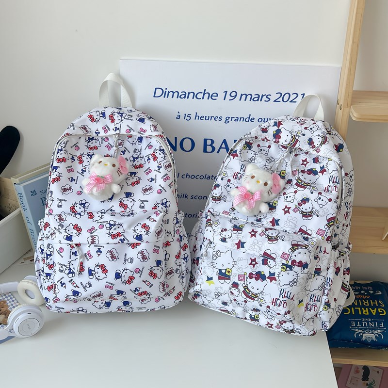 New trendy backpack for junior and senior high school students, cute bag and schoolbag, double shoulder, ins campus style graffiti, large capacity details Picture