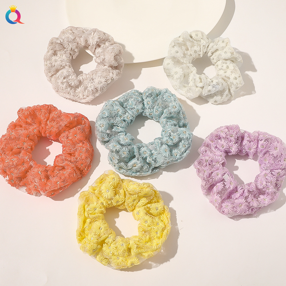 Qiyue Gentle Lace small flower hair band, elegant hair tie, popular large intestine circle, forest-themed hair accessory and headwear full figure