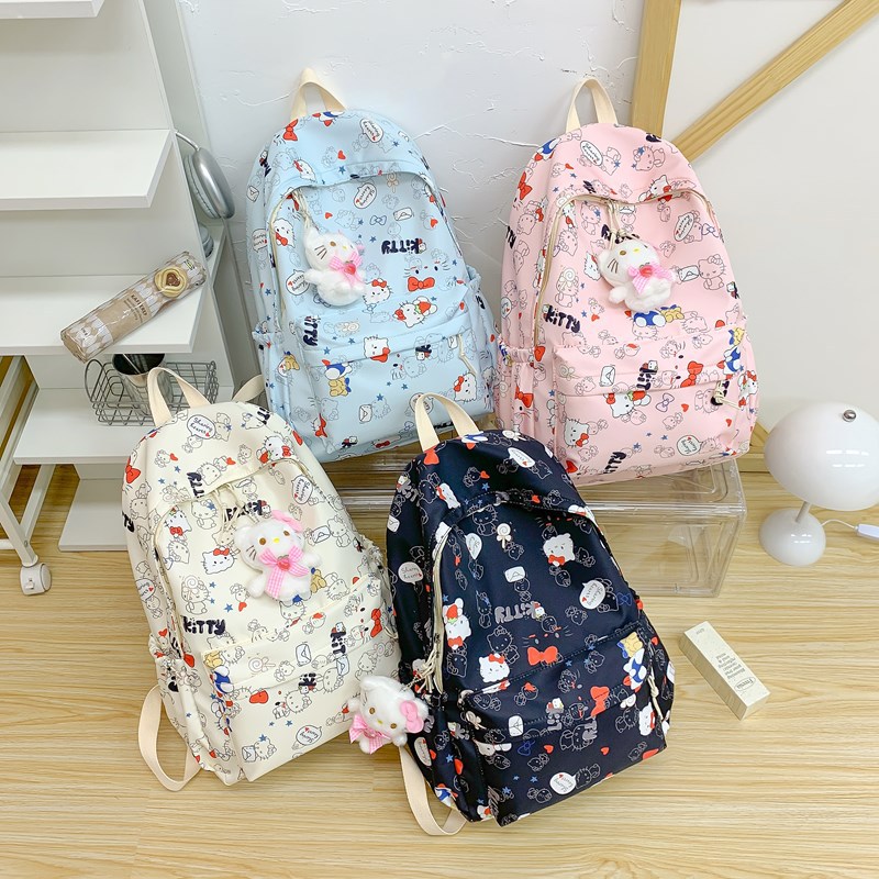 New graffiti schoolbag, ins style forest-themed college student backpack, lightweight shoulder strap, large capacity and cute backpack for students details Picture