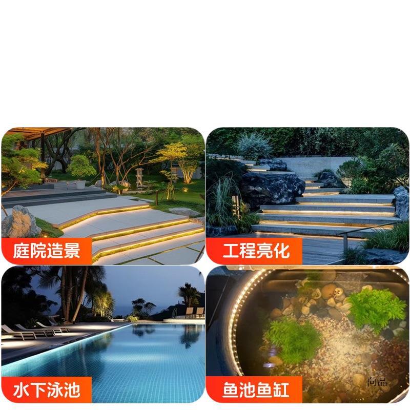Solid adhesive 12V24V waterproof light strip, self-adhesive led, special light strip for underwater soaking pools, fish tanks and outdoor lighting Item Picture