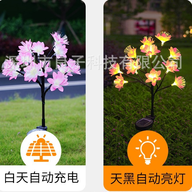 Solar-powered outdoor lights, courtyard landscape decoration, ambient lights, garden balcony decoration, lawn lights, ground cherry blossom lights Application Scenario