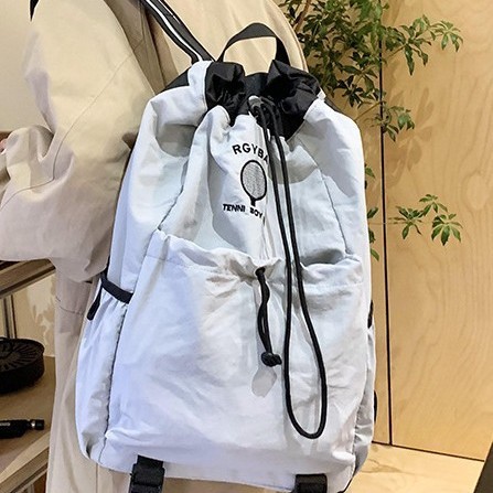 New lightweight drawstring backpack 2024, new fabric bag, large-capacity college student schoolbag, mountain climbing, cycling and outdoor bag details Picture