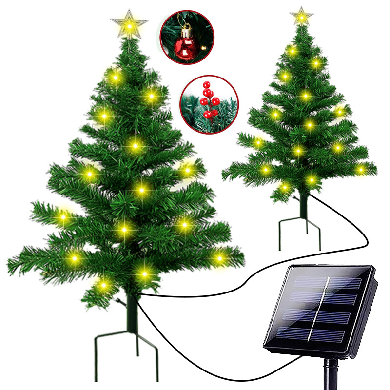 New outdoor solar lawn lights, large-sized LED Christmas tree ground lights, and festival courtyard decorative landscape lights Item Picture