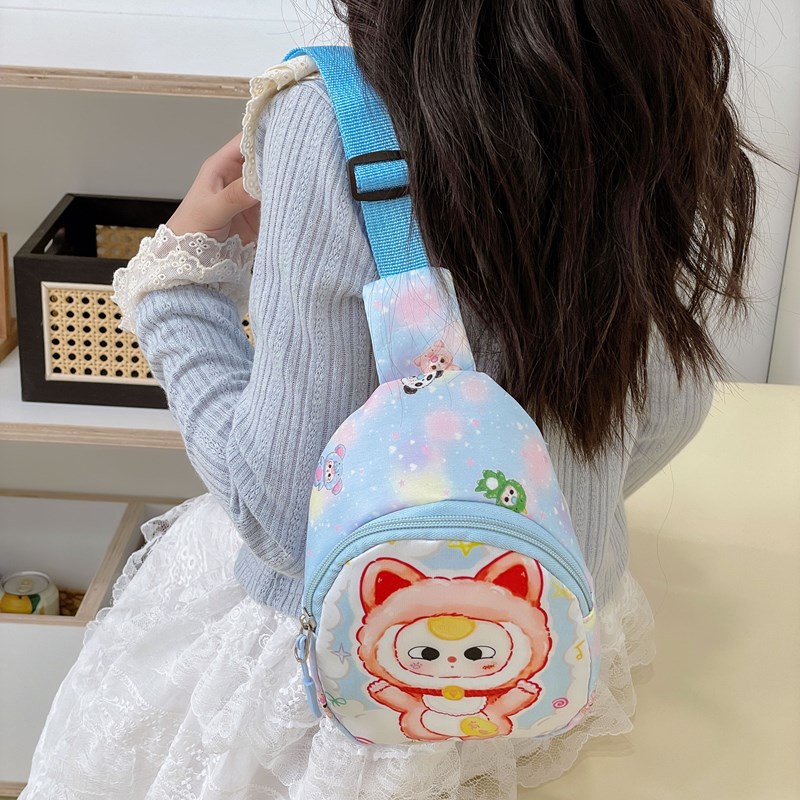 New styles of children's bags, fashionable and cute cartoon chest bags, mini kindergarten girls' lightweight baby crossbody bags and backpacks full figure