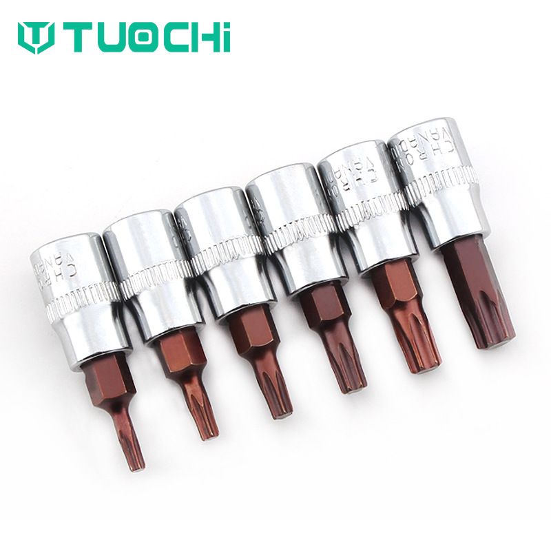 1/4 screwdriver sleeve screwdriver, hexagon socket, hexagon socket, cross head, cross-shaped spline head, screwdriver head Specification drawing
