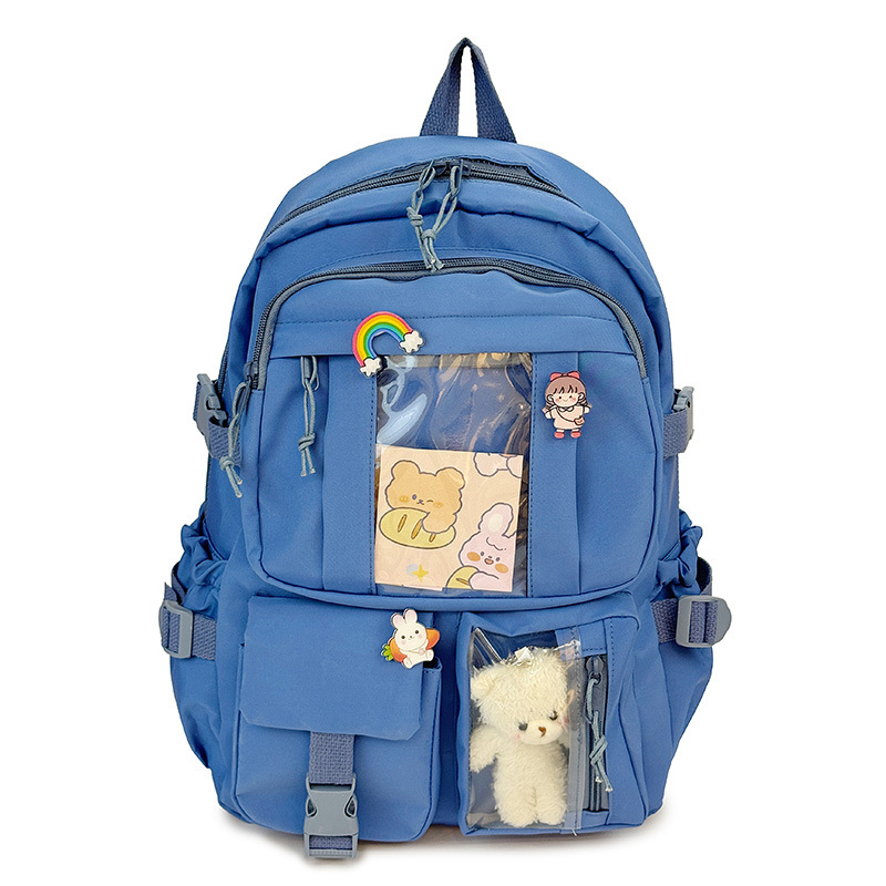 New large-capacity primary school schoolbag for girls in Harajuku, cute girl student backpack, trendy and casual foreign trade schoolbag Item Picture