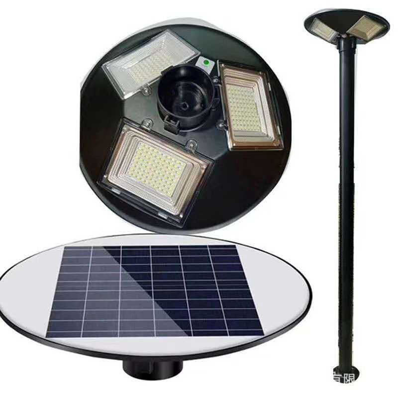 Integrated solar UFO garden lamp, 3-meter outdoor landscape street lamp for parks, circular UFO solar garden lamp Item Picture