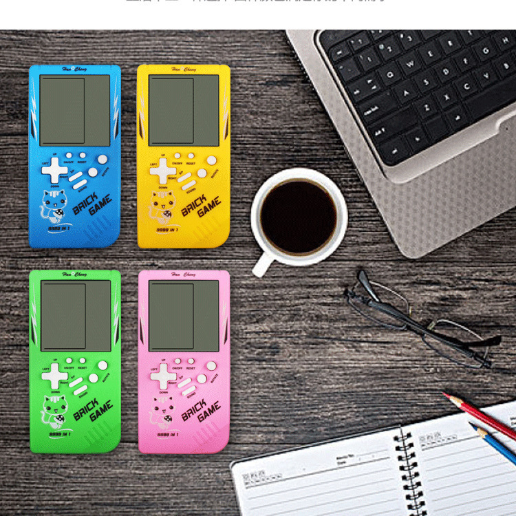 Classic handheld game console Tetris for children and babies, educational toys for childhood, 80s and 90s, nostalgic old models for childhood details Picture