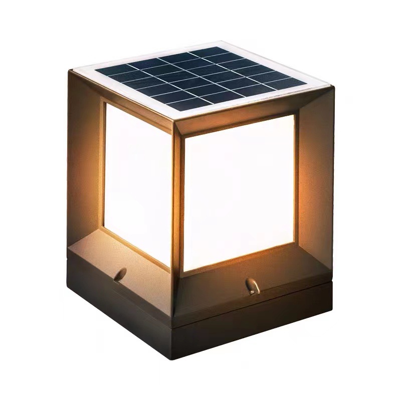 Outdoor solar waterproof column head lamp, household outdoor villa yard garden courtyard fence gate column lamp Item Picture