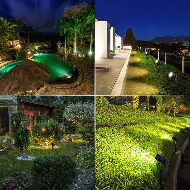 LED ground insertion lights, garden and grassland lights, RGB projection lights, ambient lights, illuminated tree lights, courtyard landscape lights, remote control dimming details Picture