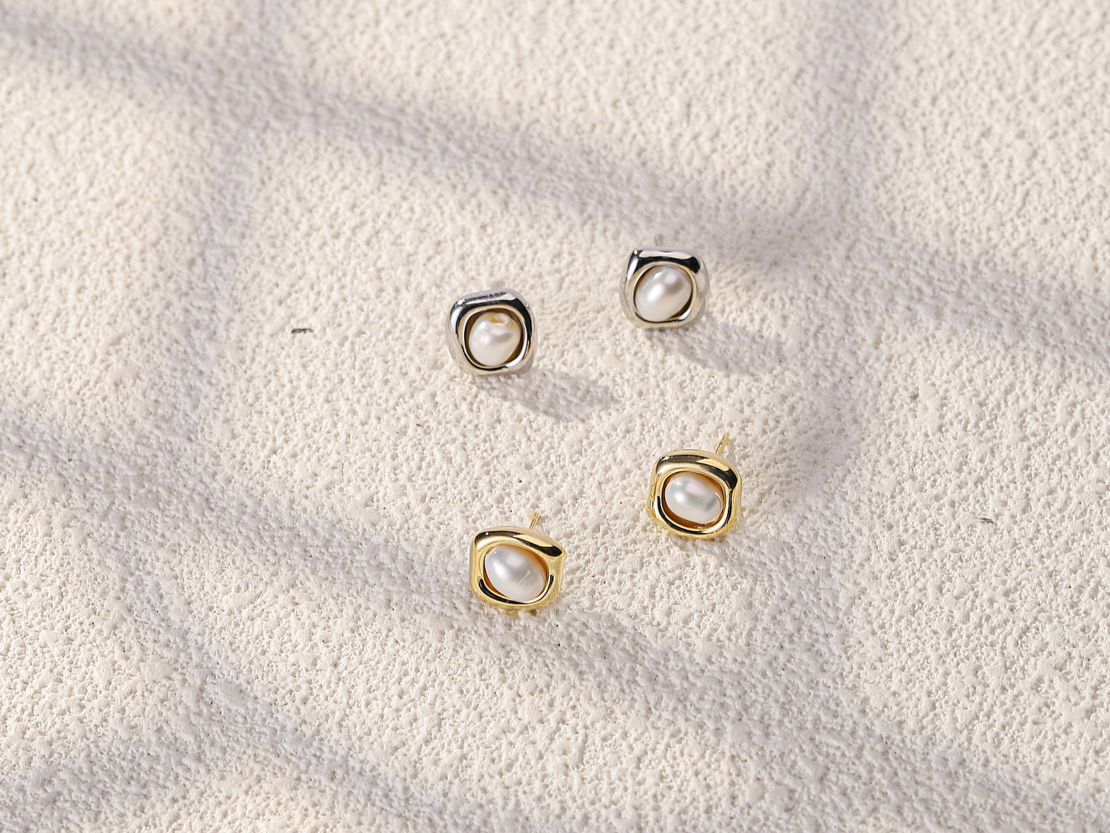 饰品/耳饰/耳钉/3对耳钉/滴油白底实物图