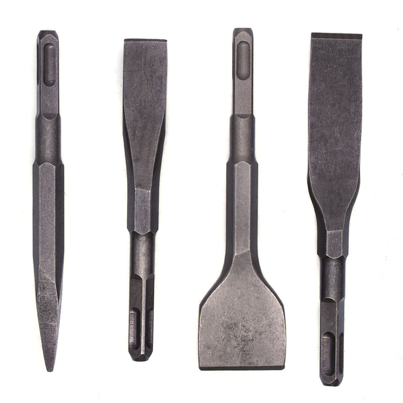 Square-handled four-pit electric hammer, widened ultra-thin flat chisel, hexagonal handle electric pick, extended wall chisel, concrete wall slotting drill bit details Picture