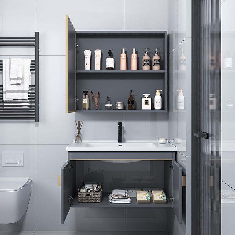 Wall-mounted bathroom cabinet, combined bathroom, ceramic washbasin, household small-sized washbasin, household wall-mounted washbasin Application Scenario