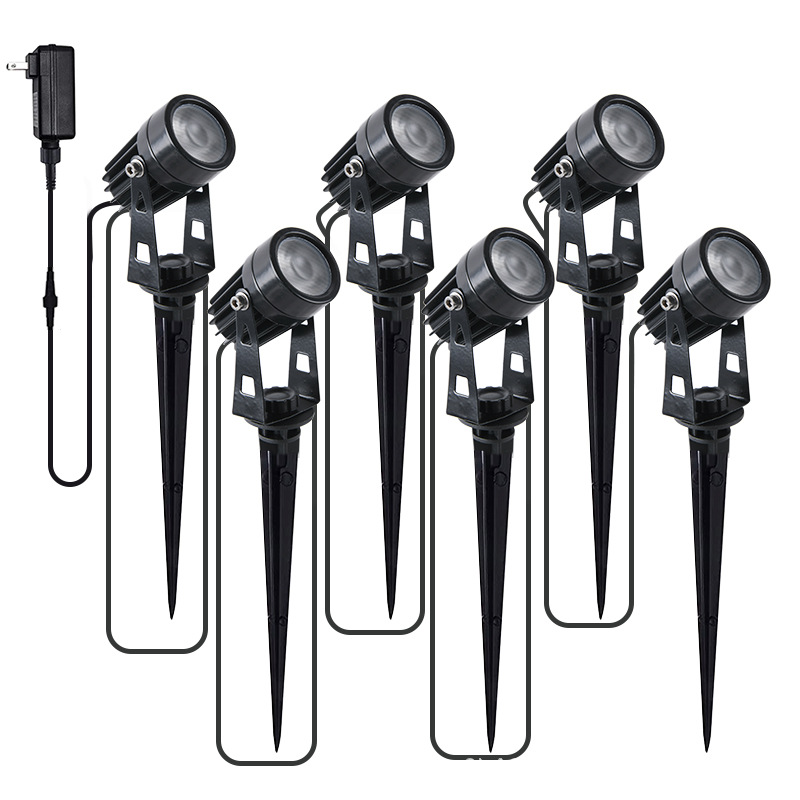 Cross-border exclusive led one-to-four ground plug-in lights, outdoor waterproof landscape tree lighting lights, garden ground plug-in lights, rgb lawn lights Item Picture