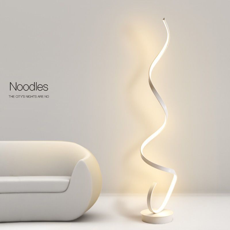 The floor lamp with a full-spectrum minimalist design sense is a popular corner wavy atmosphere line lamp beside the sofa in the Nordic living room Specification drawing