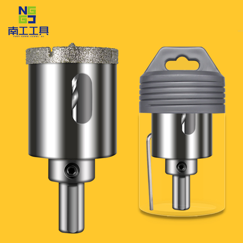 Marble drilling and hole opening machine with positioning center, tile rotating head, ceramic hollow drill bit, glass vitrified tile drilling full figure