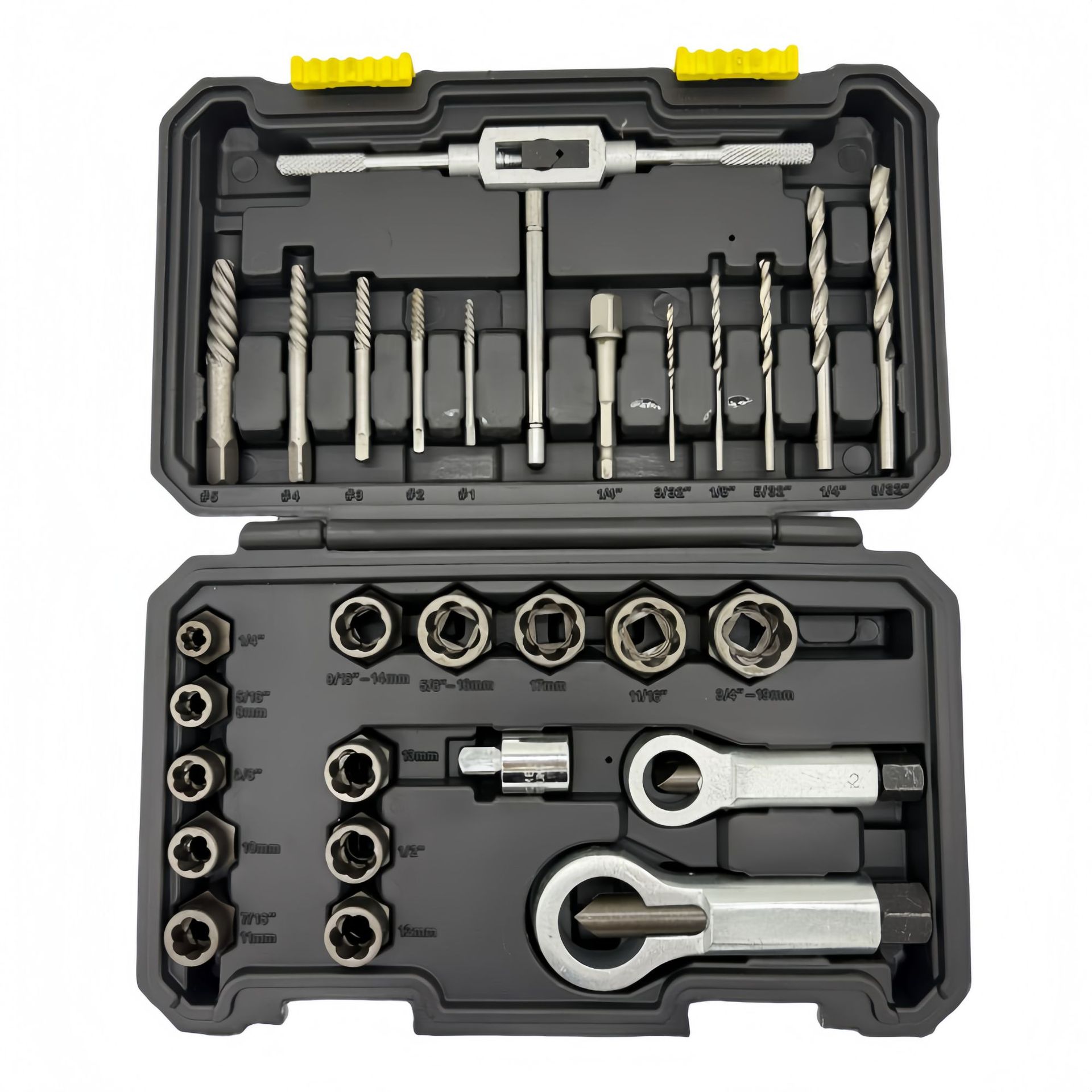 A 29-piece set of broken nut, bolt, broken thread remover, screw and nut remover, and broken screw removal tools Item Picture