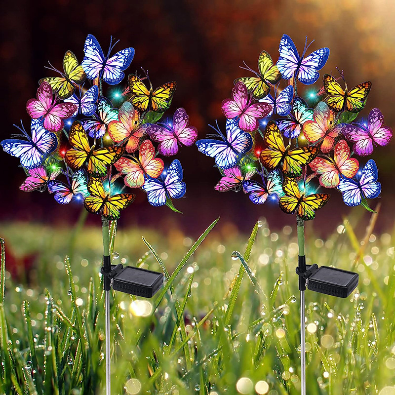 2023 Cross-border Amazon Solar Butterfly Tree Light Lawn Courtyard Outdoor Landscape Atmosphere LED Night Light full figure