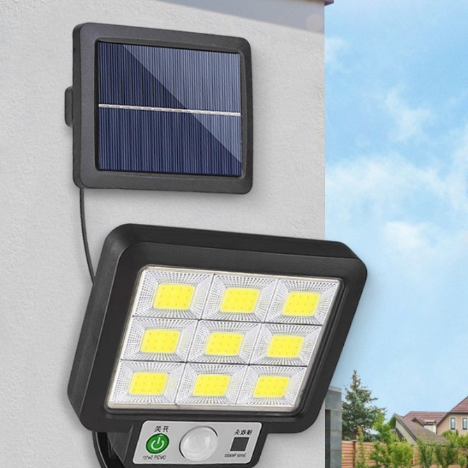 Cross-border solar lighting fixtures, human-sensing wall lamps, outdoor garden lamps, garden remote control, garage split small street lamps Specification drawing