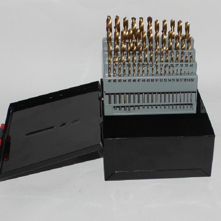 Cross-border best-selling 60PC number diamond, American standard drill bit, round handle, titanium-coated 60-piece set of twist drill full figure