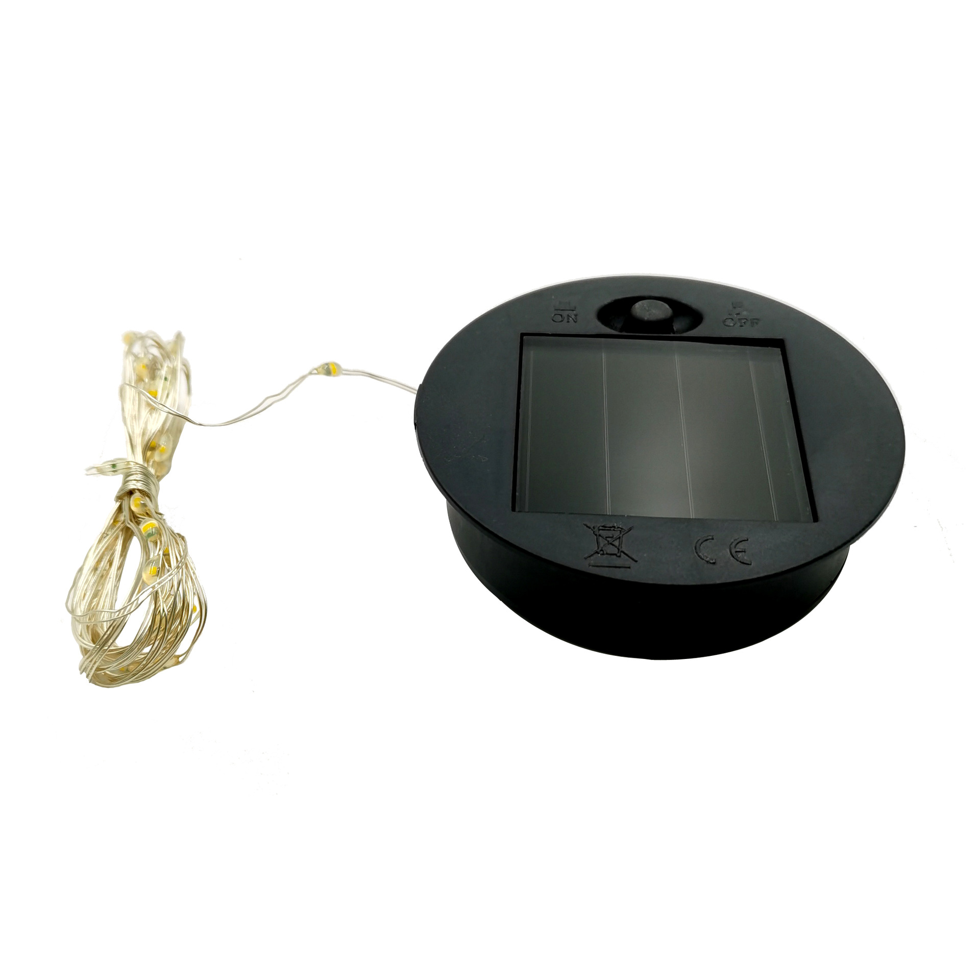 Solar lamp string lights, 7cm round battery box accessories, plastic handicrafts, glass bottles, ceramic lamp accessories Item Picture