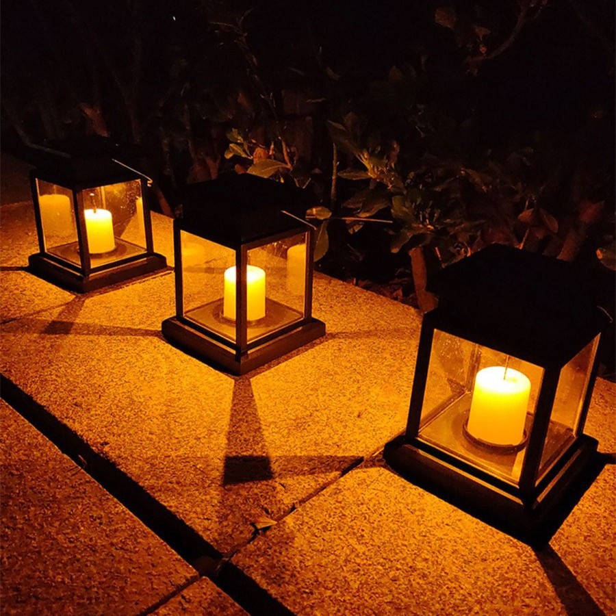 Retro palace lanterns, ground socket lights, LED lights, star lights, outdoor garden, lawn, courtyard, antique palace lanterns, electronic candles details Picture