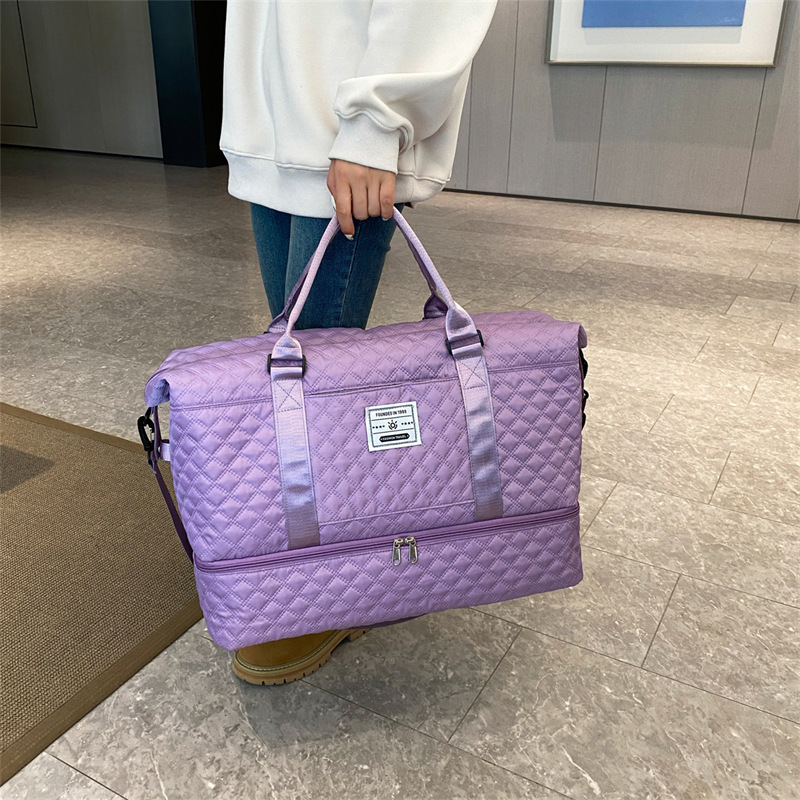 Cross-border two-piece handbag set, short-distance travel luggage bag, large capacity, lightweight, dry and wet separation sports and fitness bag details Picture