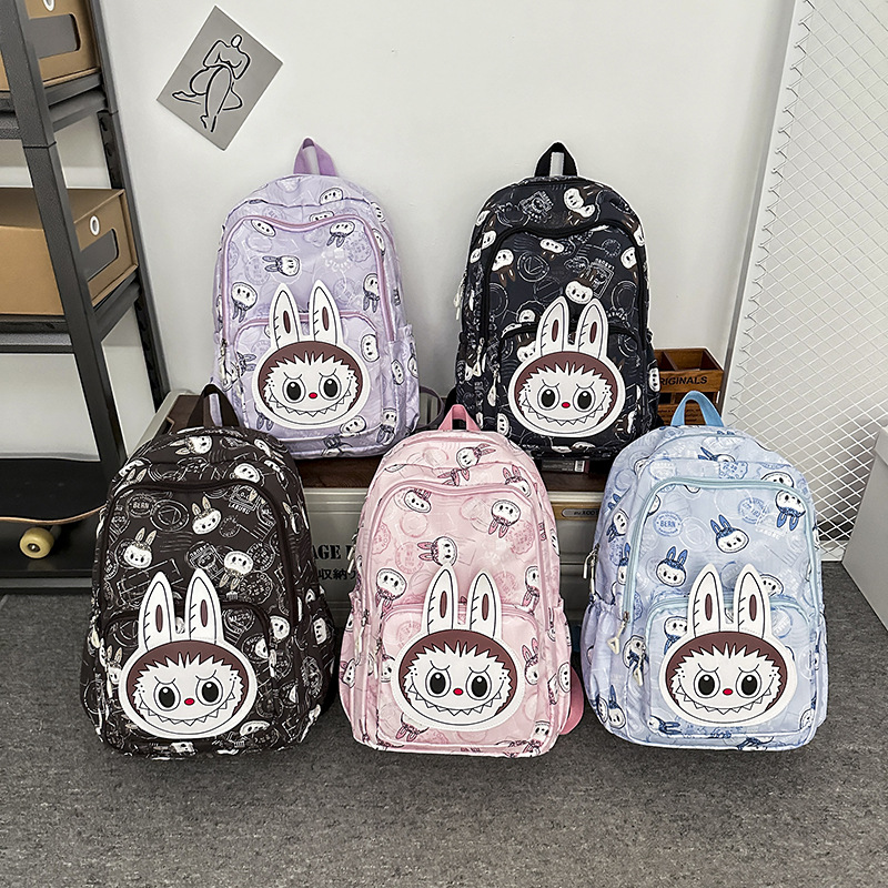 ins large-capacity casual backpack, trendy printed, simple student and primary school campus backpack, lightweight backpack full figure