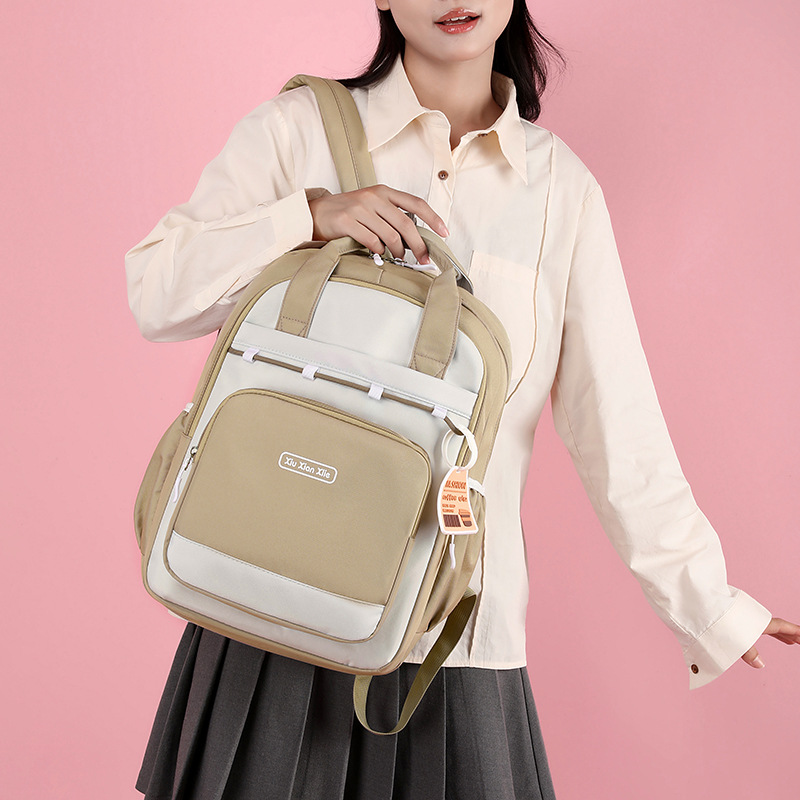 Wholesale cross-border new Korean version backpacks, fresh and clean ins large-capacity middle school schoolbags, casual travel backpacks Specification drawing