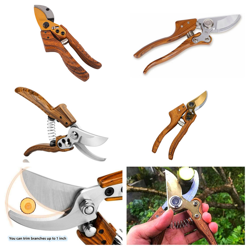 SK5 Pruning scissors: Garden potted plant branch pruning, fruit picking pruning, outdoor flower picking pruning, grape, lychee, loquat pruning, wood grain pruning full figure