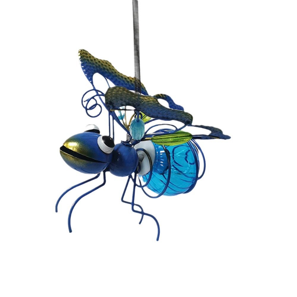 New product in stock: Cross-border butterfly fairy Flying solar-powered insect metal handicrafts, garden decorative hanging ornaments Item Picture