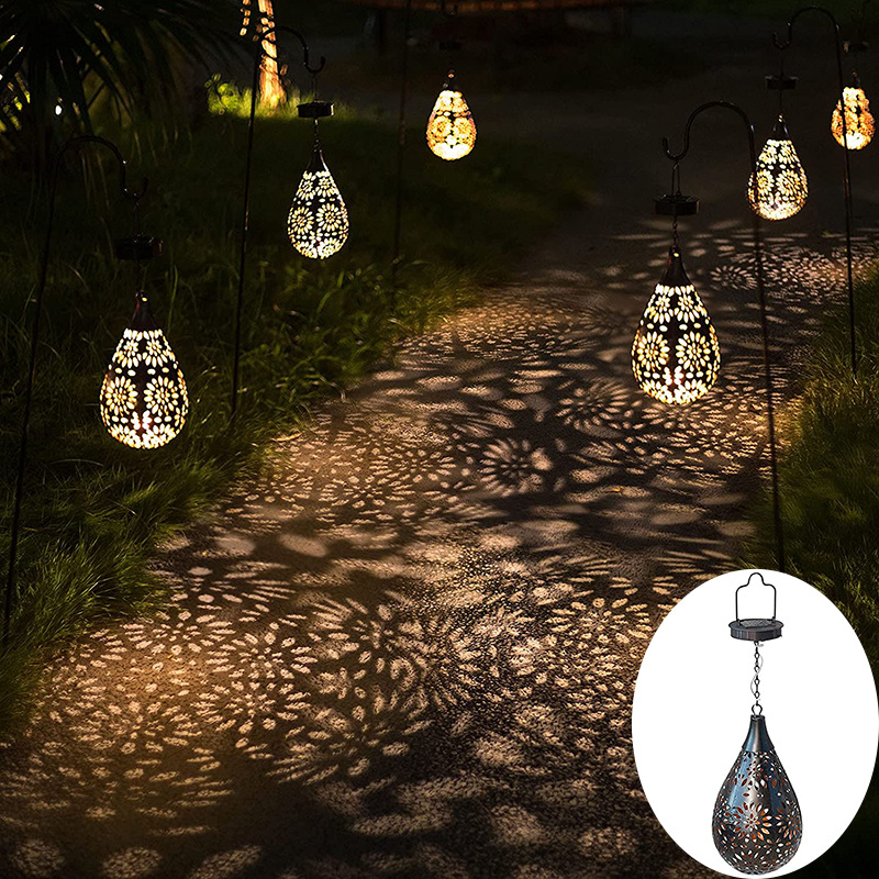 Cross-border best-selling solar outdoor garden lights, Daisy ironwork chandeliers, lawn lights, fence LED pendants and projection lights details Picture