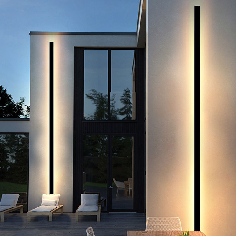 Bedside corridor wall lamp, minimalist long strip lamp, indoor villa wall lamp, courtyard lamp, engineering led wall-washing lamp, background Specification drawing