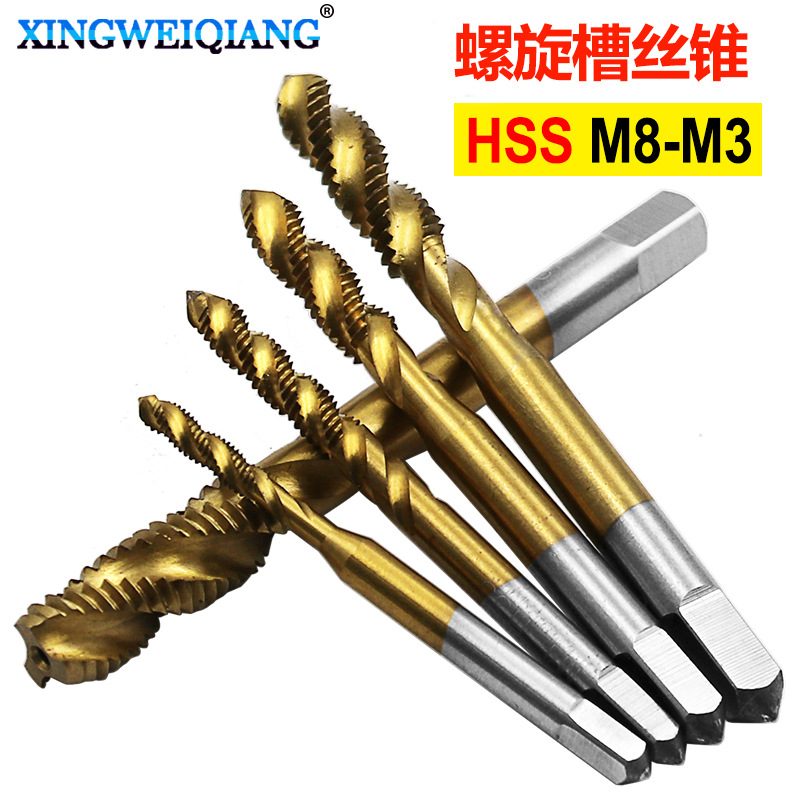 Wholesale supply of high-speed steel 6542 material M3M8 for titanium-coated spiral groove machine taps and hand metric taps full figure