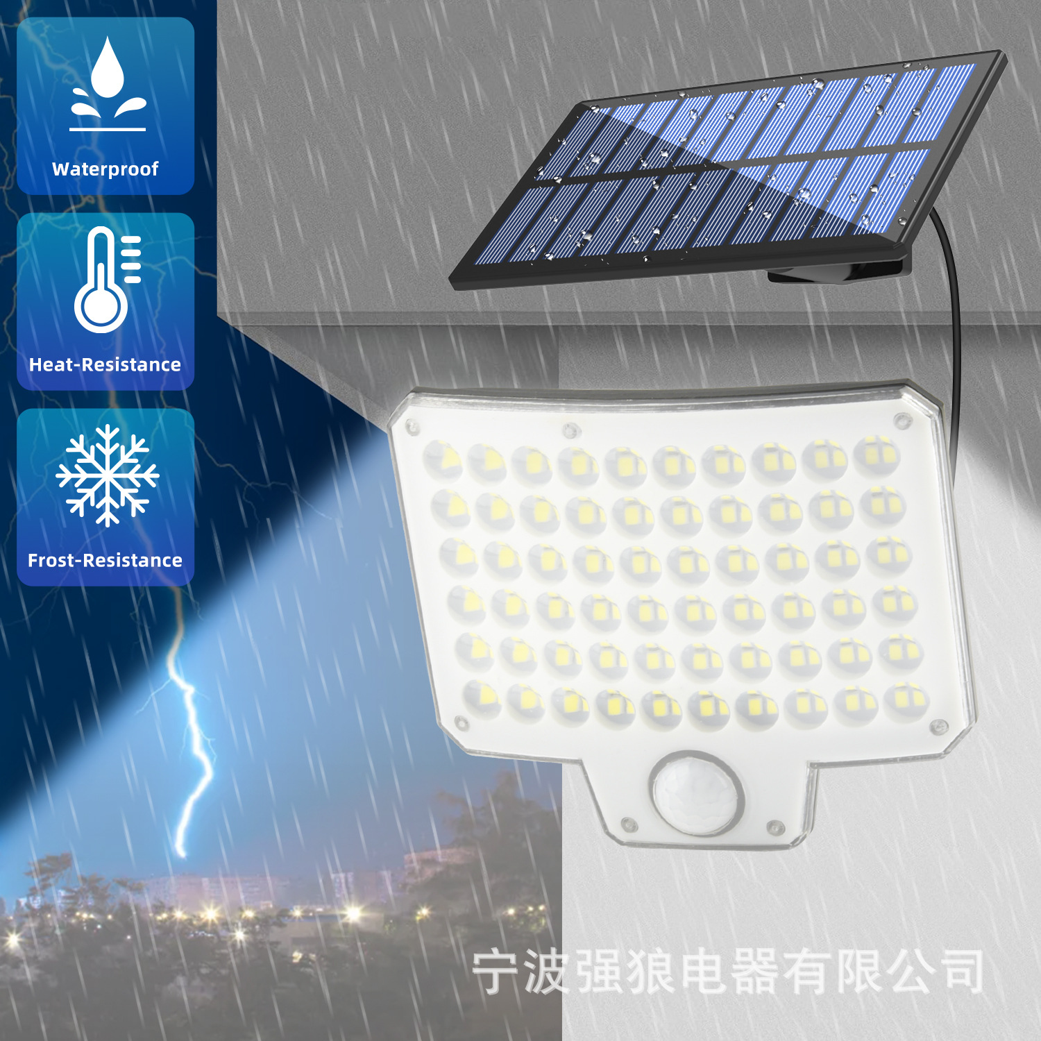 2024 New cross-border high-brightness human-sensing courtyard multi-functional outdoor wall lighting road split street lamp Specification drawing