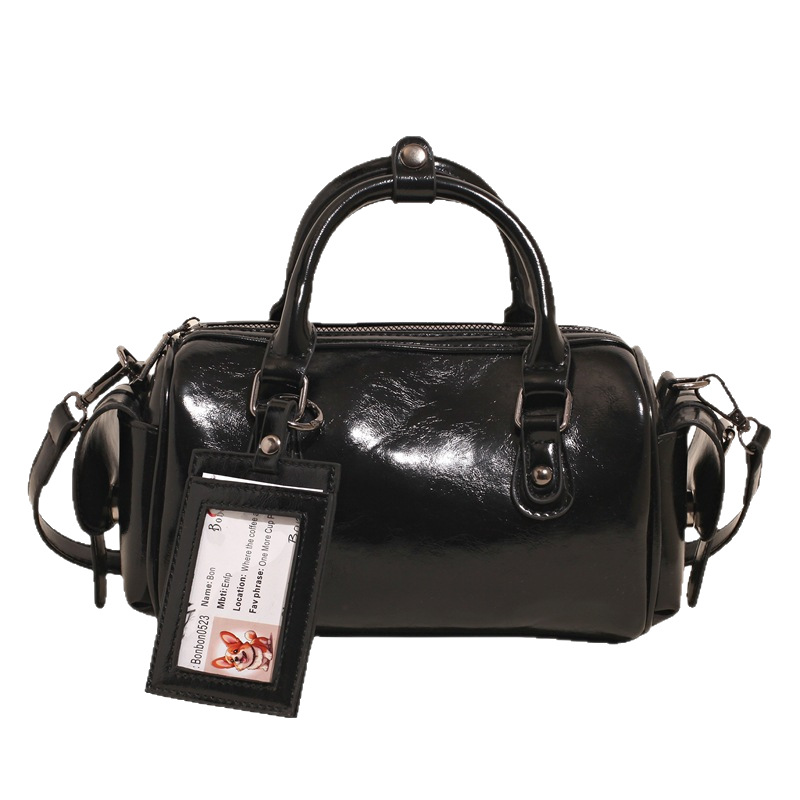 High-end, fashionable and retro hand-held pillow bag for women 2025, new shiny solid color, large capacity single-shoulder bag Item Picture