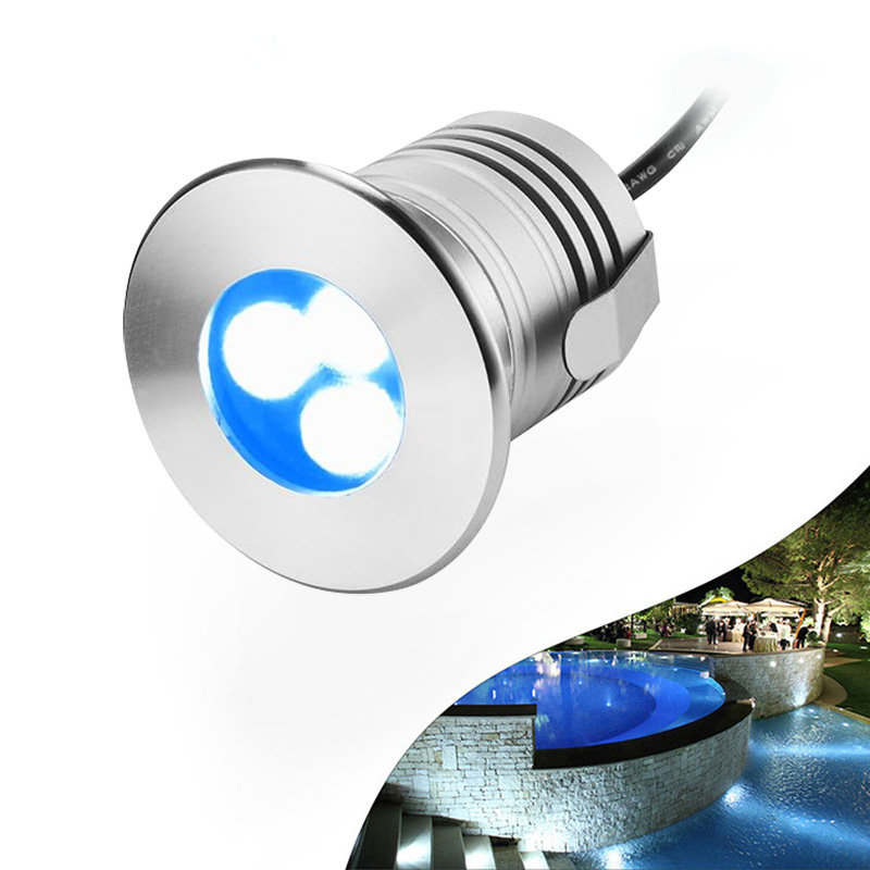 LED underwater light, stainless steel 3W waterproof IP68, Osram light source, three-bead fountain underwater landscape light, swimming pool light full figure