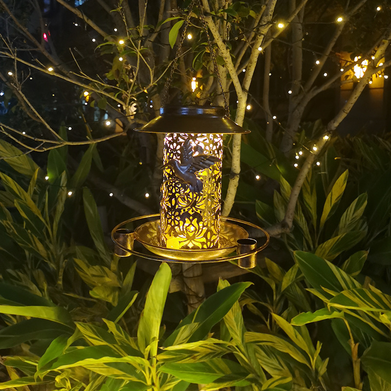 Bird feeders, solar outdoor lights, landscape lights, garden courtyard villa decoration, atmosphere feeders, Amazon cross-border Specification drawing