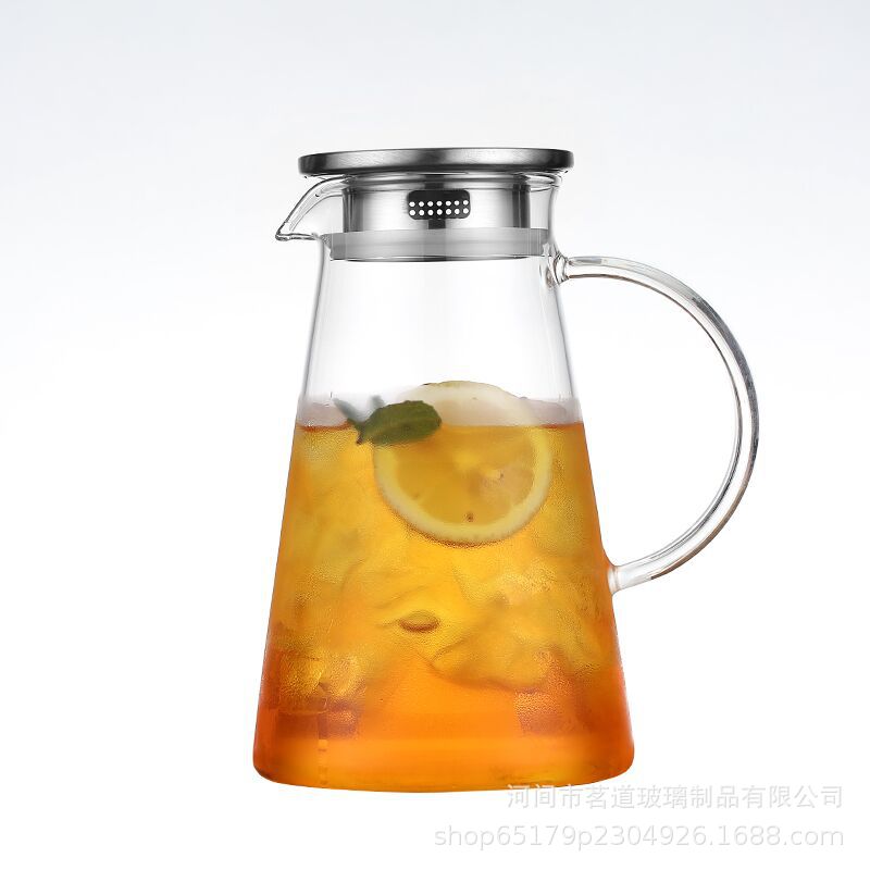 Creative cold water kettle, Nordic Danish kettle, large-capacity cold water kettle, high borosilicate glass flower teapot, juice kettle details Picture