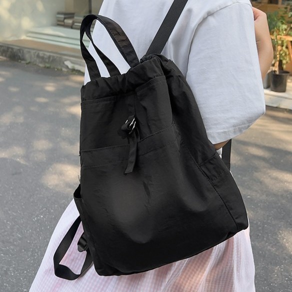 New cross-border lightweight hand-held fabric bag, artistic girl's shrink backpack, casual, exquisite, trendy and versatile handbag details Picture