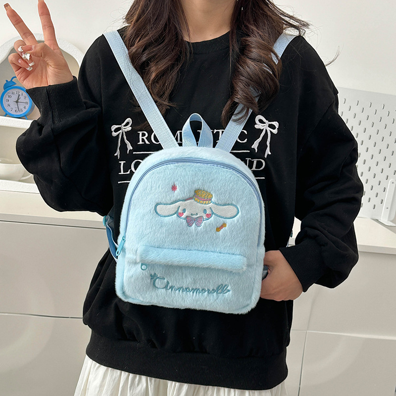 New cartoon dog plush backpack with high appearance level, versatile and cute for children, large capacity schoolbag for girls details Picture