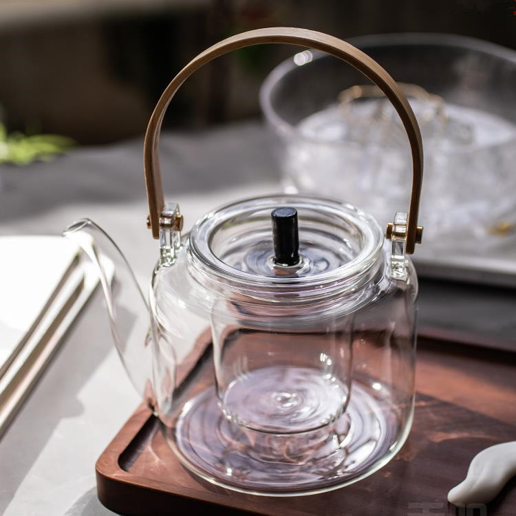 Double-purpose steaming and boiling pot with a leaky handle, high borosilicate glass steaming and boiling one-piece handle, large household steaming and boiling teapot Specification drawing