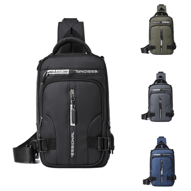 New crossbody bag, men's multi-compartment large-capacity single-shoulder bag, travel and business simple chest bag, casual and fashionable backpack full figure
