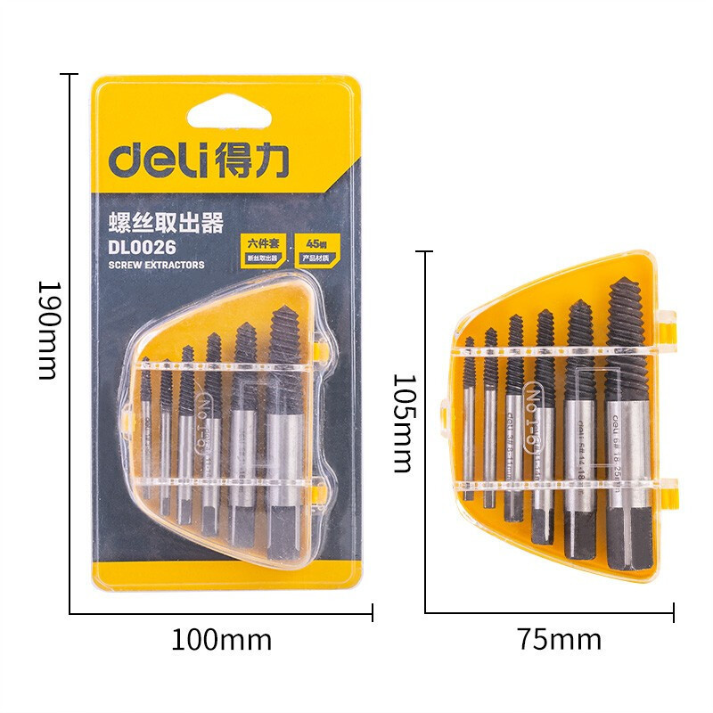 deli broken thread remover, screw remover, smooth thread inside, thread reverse thread, water pipe repair and disassembly Item Picture